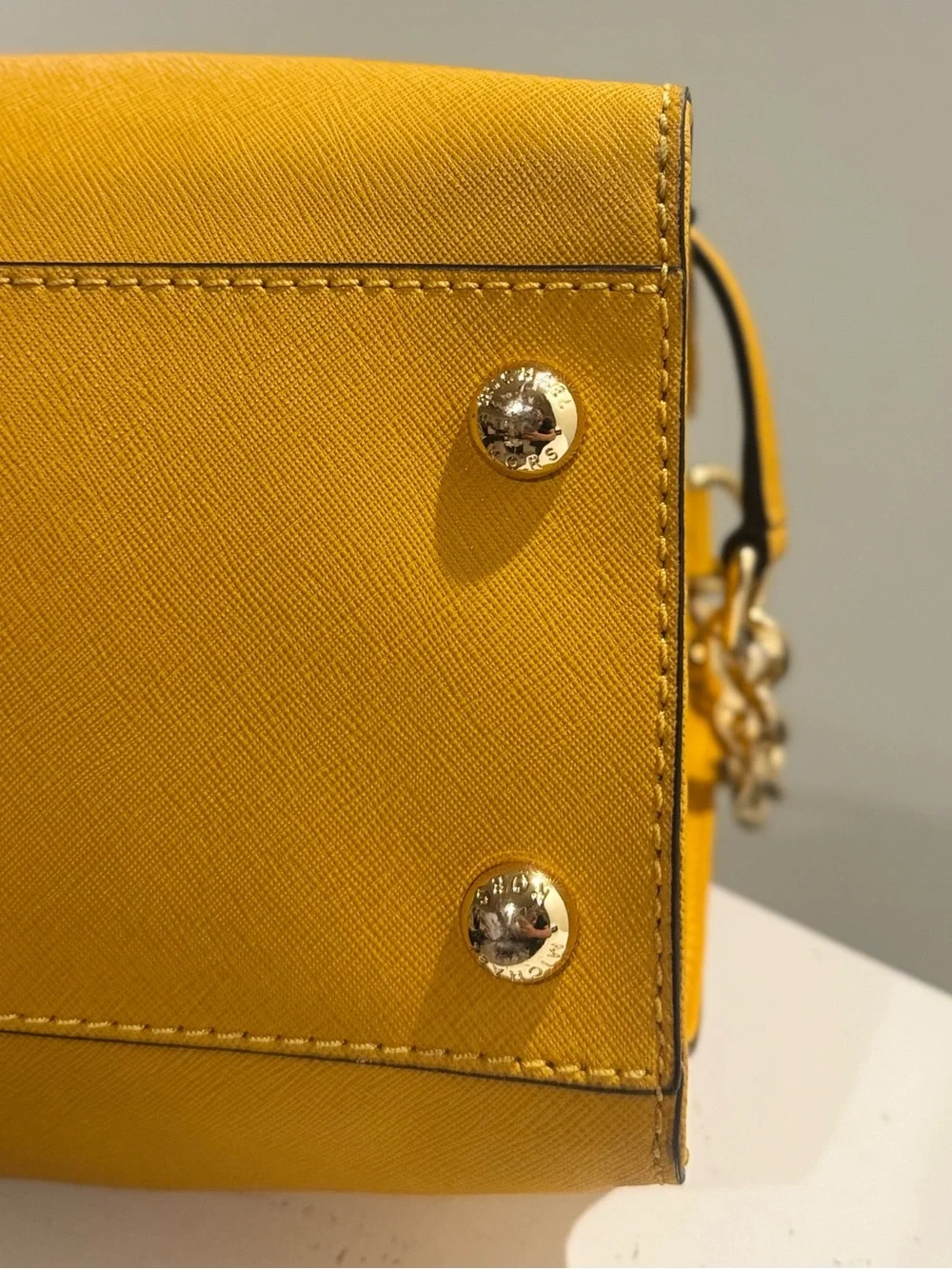 Michael Kors Yellow Saffiano Leather Hamilton North South Tote.